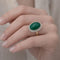 Ring 52 Ring i gult og hvidt guld med grøn jade og diamanter 58 Facettes 50397