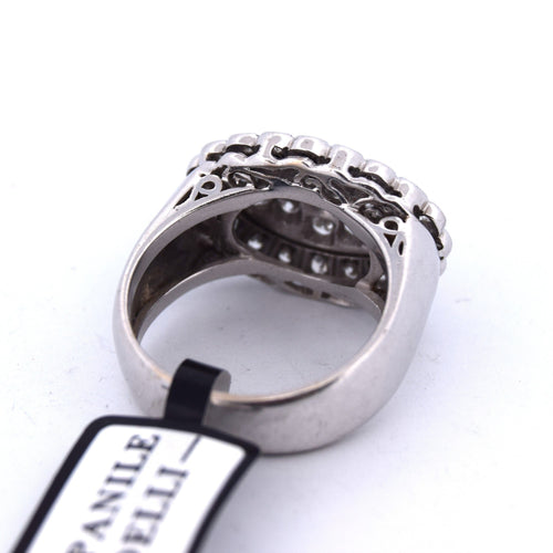 Bague 56 bague vintage en or blanc et diamants 58 Facettes