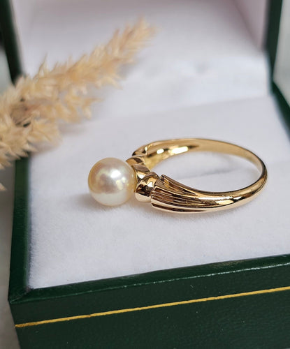 Bague 51 Bague or jaune perle 58 Facettes 683