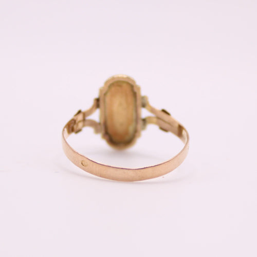 Bague Bague or rose époque Napoléon III Perles fines 58 Facettes