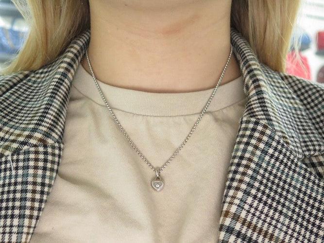 Collier collier CHOPARD happy or blanc 58 Facettes 260258