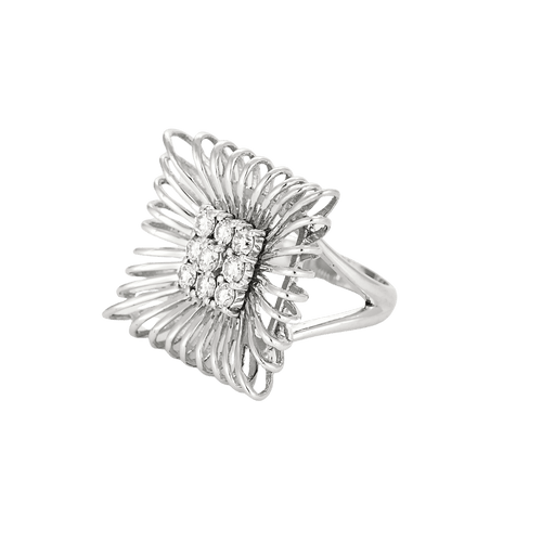 Bague 51 BAGUE VINTAGE OR BLANC ET DIAMANTS 58 Facettes BO/240041
