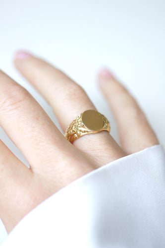 Bague 53 Chevalière Ancienne Tête de Faune en Or Jaune 58 Facettes