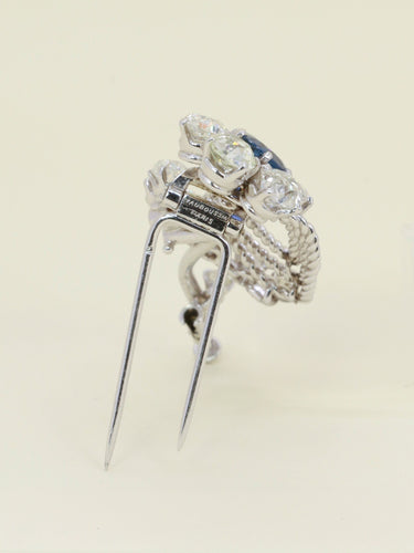Broche MAUBOUSSIN Broche or blanc saphir diamants taille ancienne 58 Facettes 342