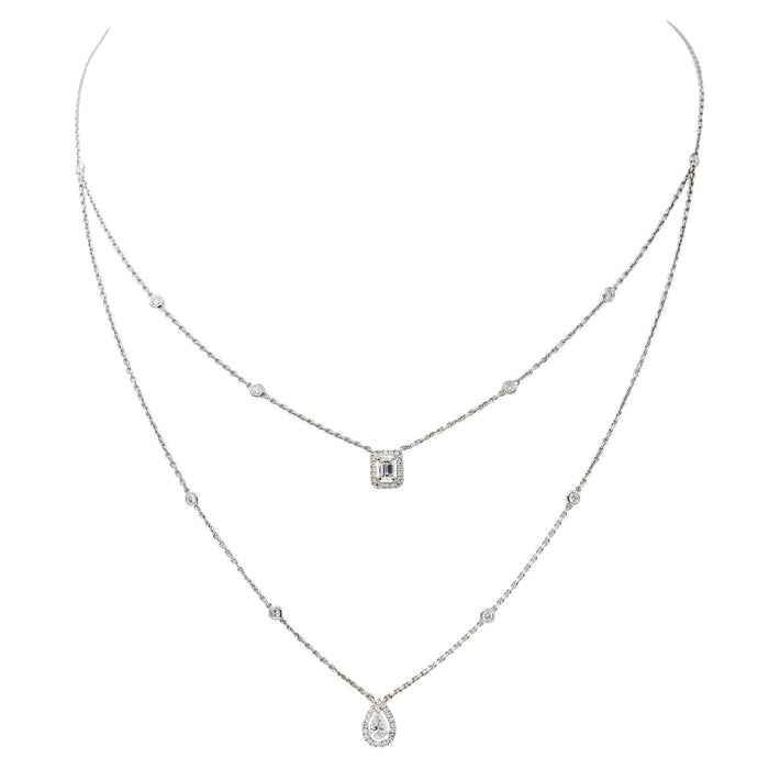 Collier Messika Collier My twin Or blanc Diamant 58 Facettes 3806940CN