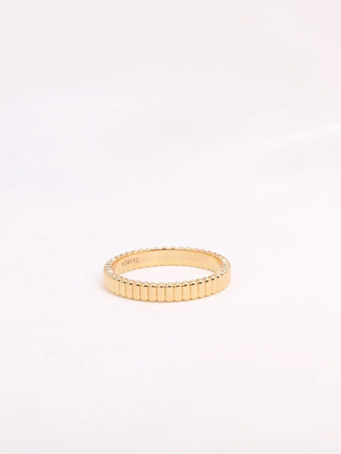 Bague 57 BOUCHERON Alliance Grosgrain or jaune godronné 58 Facettes J319