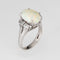 Bague 52 Bague en opale naturelle de 3,06 ct, diamant, platine, taille 7,25, bijoux fins Estate 58 Facettes G14063