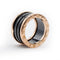 Bague 51 BULGARI - Bague B.zero1 en or rose et céramique noire 58 Facettes