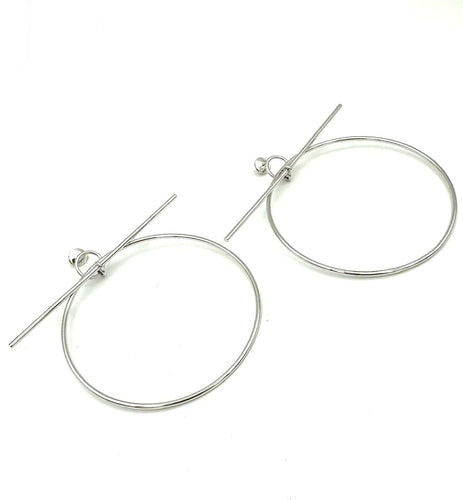 HERMES. Collection "Loop", boucles d'oreilles argent GM 58 Facettes