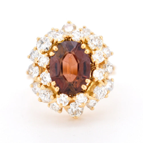 Bague Bague Cocktail Vintage, Tourmaline et Diamants 58 Facettes