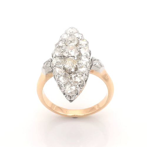 Bague 55 Bague vintage Or rose platine & Diamants 58 Facettes