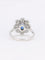 Bague 54 Bague marguerite or blanc, saphir ovale et diamants 58 Facettes 1034.12