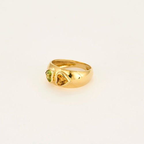 Bague 51 Bague Jonc 2 Coeurs or jaune 58 Facettes