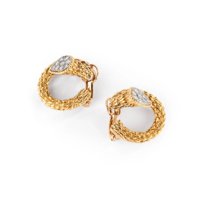 Boucheron - Pendientes vintage Serpent Bohème oro amarillo y diamantes