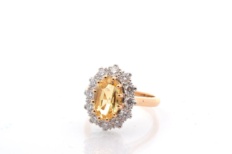 Bague 47.5 Bague saphir jaune non chauffé de 2,22cts 58 Facettes 27417-27578-27187