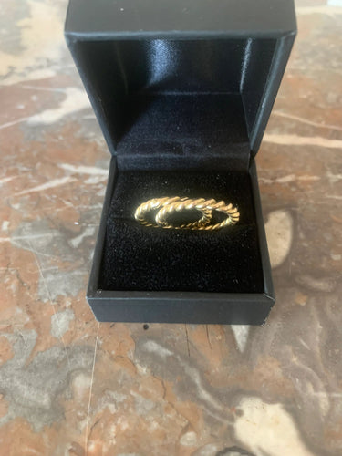 Bague 50 Paire d'Alliances Torsadées Or Jaune 58 Facettes B371