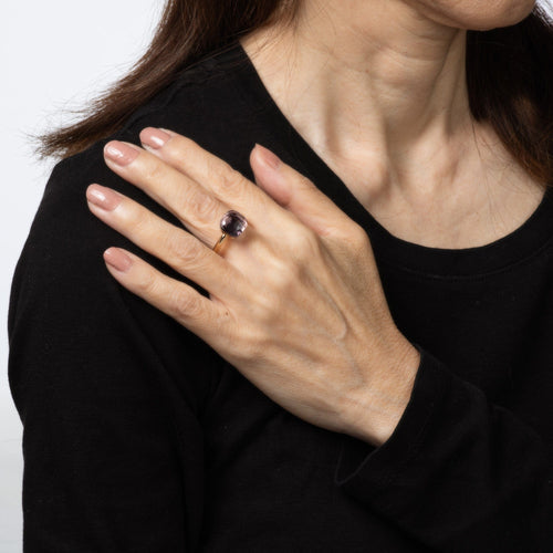 Bague Bague Pomellato Nudo Classic en or jaune 18 carats avec améthyste, bijou de succession, taille 6 58 Facettes G14032