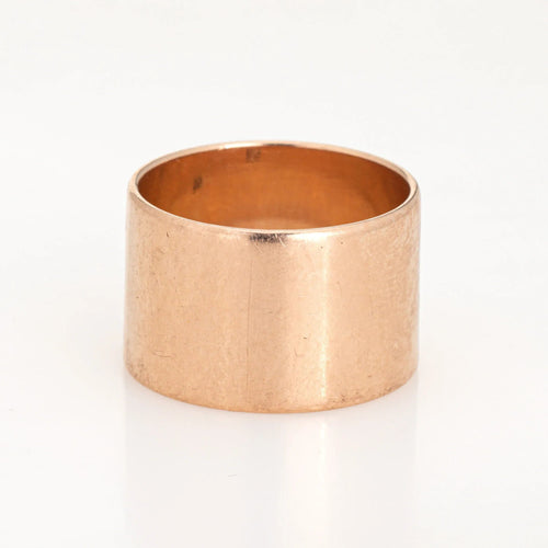 Bague 58 Bague feuille de diamant à large bande vintage en or rose 58 Facettes G13415