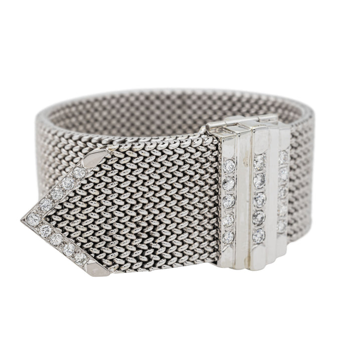 White Gold Diamond Cuff Bracelet