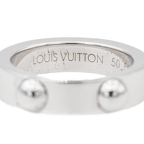 Bague 50 Louis Vuitton Bague Clous Or blanc 58 Facettes 3126993CN