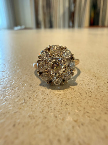 Bague 53 Antique two tone gold diamond ring 58 Facettes