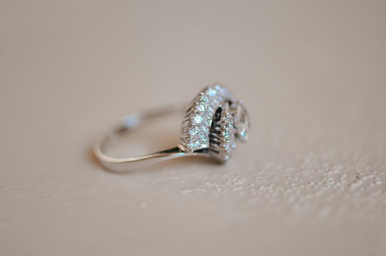 Bague 51 Art Déco diamond ring 58 Facettes