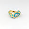 Bague 52 Bague en or jaune, diamants et turquoise 58 Facettes 32397