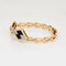 Bracelet 80s Onyx Diamond Bracelet Vintage 14k Yellow Gold 7.5" Triangle V Link Jewelry 58 Facettes G13395