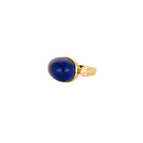 Gult guld och lapis lazuli ring