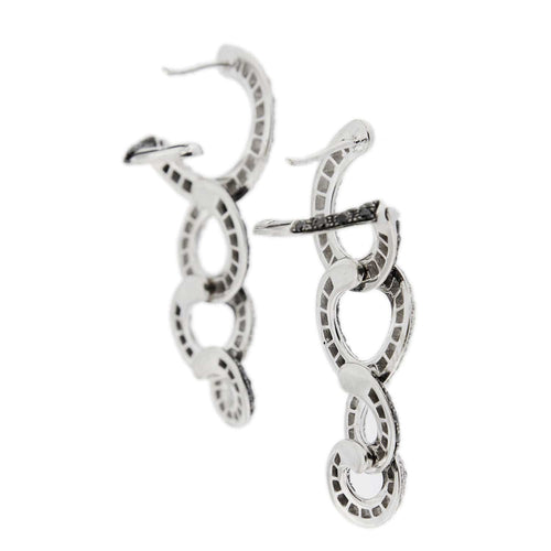 Boucles d'oreilles Boucles d'oreilles pendantes diamants noirs et blancs 58 Facettes 25641