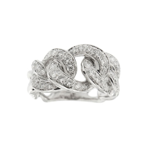 Bague 53 Bague gourmette Or blanc Diamants 58 Facettes 35796