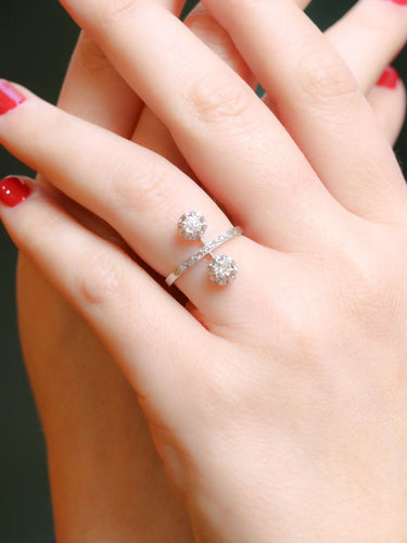 Bague 56 Bague toi et moi or blanc diamants taille ancienne 58 Facettes J190