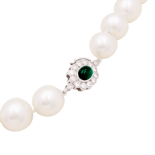 Collier Collier de perles, or blanc et diamants. 58 Facettes 34084