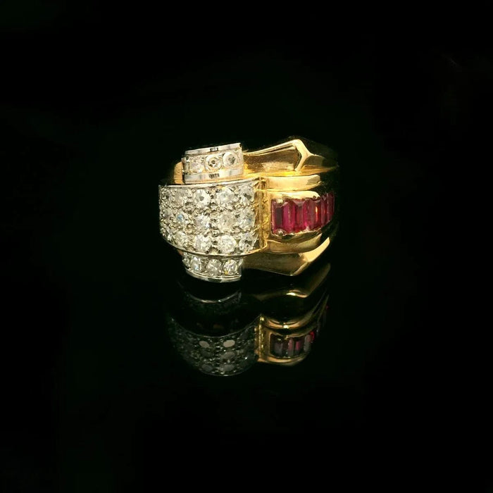 Bague 53 Bague Tank en diamant vers 1940 58 Facettes