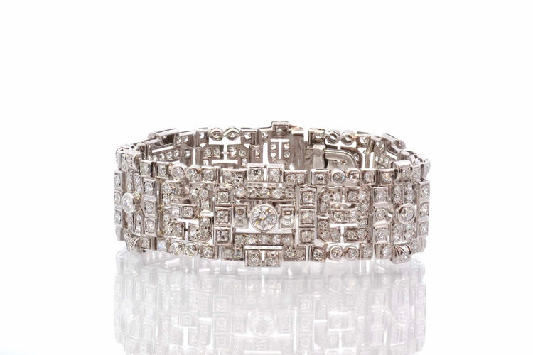 Bracelet Bracelet Art Déco diamants en platine 58 Facettes 25531