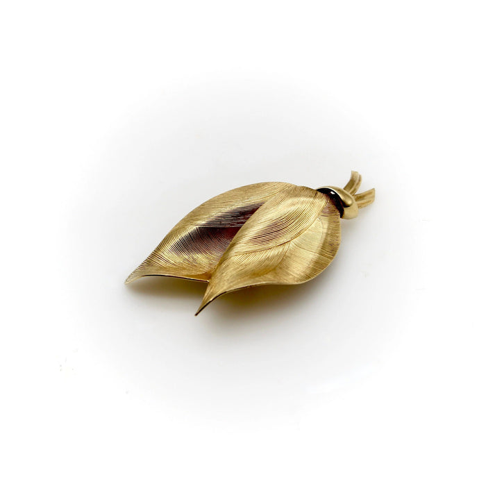 Tiffany & Co. Retro Double Leaf Brooch in 14k Gold