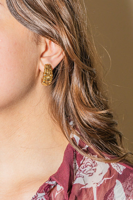 Boucheron Yellow Gold Crossed Ball Earrings