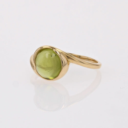 Bague 51 Bague péridot cabochon or jaune 58 Facettes 24-337B