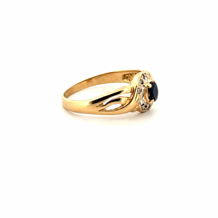 Bague 56 Bague or jaune, saphir, diamants 58 Facettes 87-GS37732-2