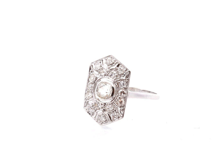 Bague 54 Bague ancienne diamants en platine 58 Facettes 27636