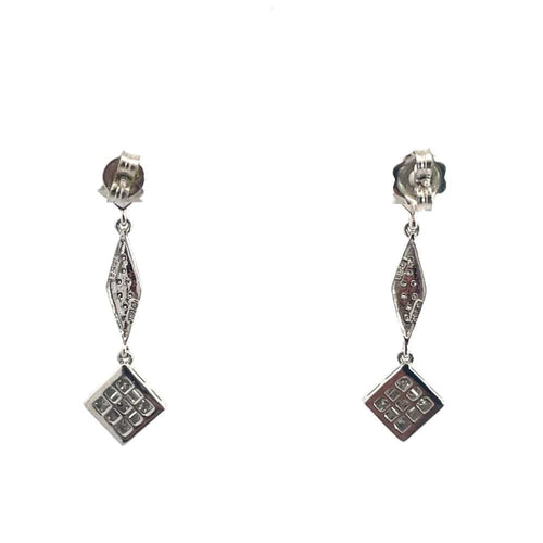 Boucles d'oreilles Geometric Diamond Drop Earrings 58 Facettes UN0151