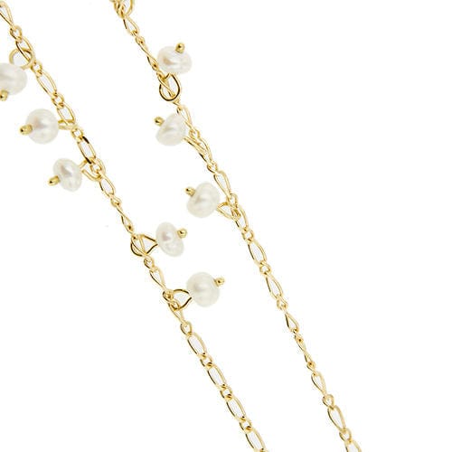 Ogrlica od žutog zlata sa biserima i dragim kamenjem 