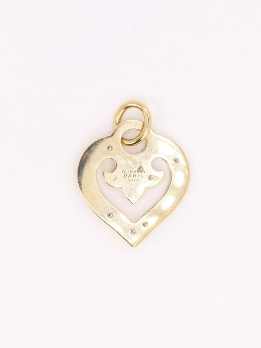 Pendentif Pendentif coeur OJ Perrin or jaune diamants 58 Facettes J614