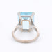 Bague Bague Vintage cocktail Or blanc et aigue-marine 58 Facettes 349