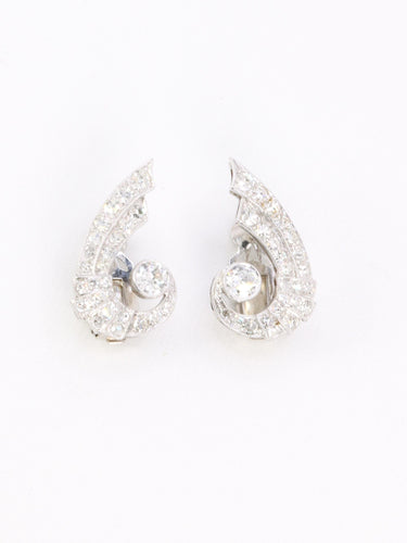 Boucles d'oreilles Boucles d'oreilles Ailes diamants Art-Déco 58 Facettes 1034.13