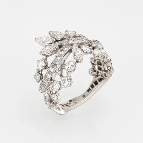 Bague 57.5 Bague en platine avec diamants mixtes 58 Facettes G13725