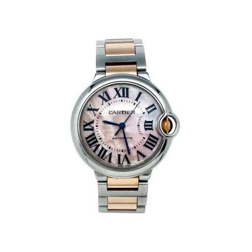 Montre CARTIER - Montre ballon bleu or jaune acier nacre rose 58 Facettes M74