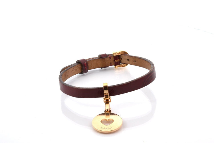 Bracelet Bracelet signé Cartier en or 18k et cuir 58 Facettes 27329