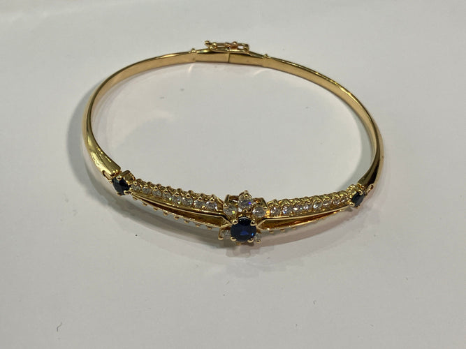 Bracelet Bracelet or jaune saphir diamants 58 Facettes