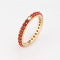 Bague Bague d'éternité en or jaune 14 carats, corail rouge méditerranéen et diamants, taille 6, bijoux fins 58 Facettes G11707